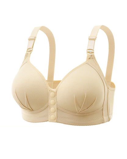 Plus Size Women's Lingerie Front-Closure Nursing Wire-Free Push-Up Side-Control Lightweight Cups