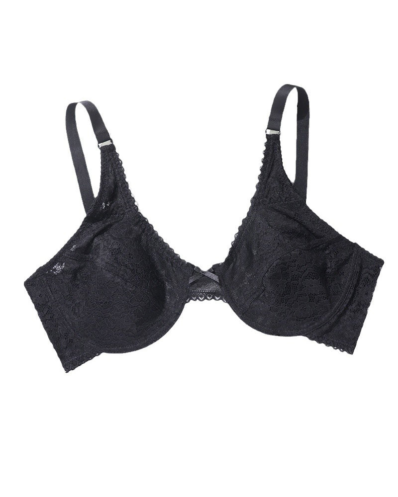 Plus-Size Women's Lingerie Lace Flattering for Fuller Busts Ultra-Thin Pure Desire Sexy