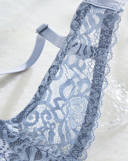 Wire-Underwire Bra for Women: Supportive Lift & Gathering, Anti-Sagging, Sensual Lace, Lightweight Breathable, Adjustable Bra