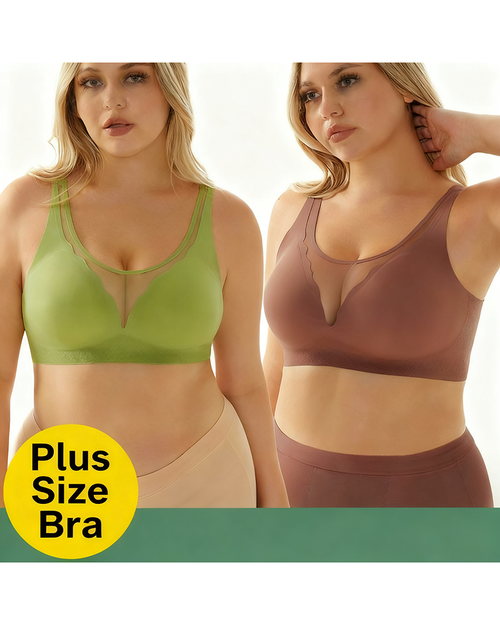 Plus Size Sports Bra with Enhanced Support Seamless Breathable Design Prevents Exposure Large Cup Size Flattens Appearance Anti-Sagging Thin-Style Bra