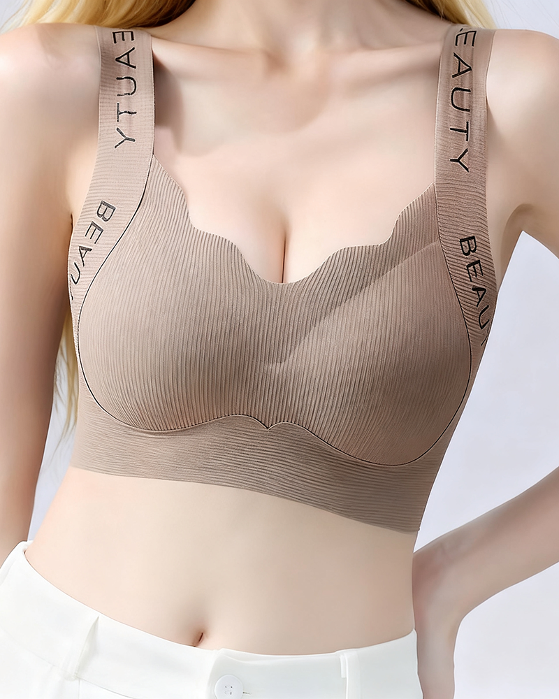 Women's Comfortable Large Size Traceless Non-steel Ring Beautiful Vest Bra
