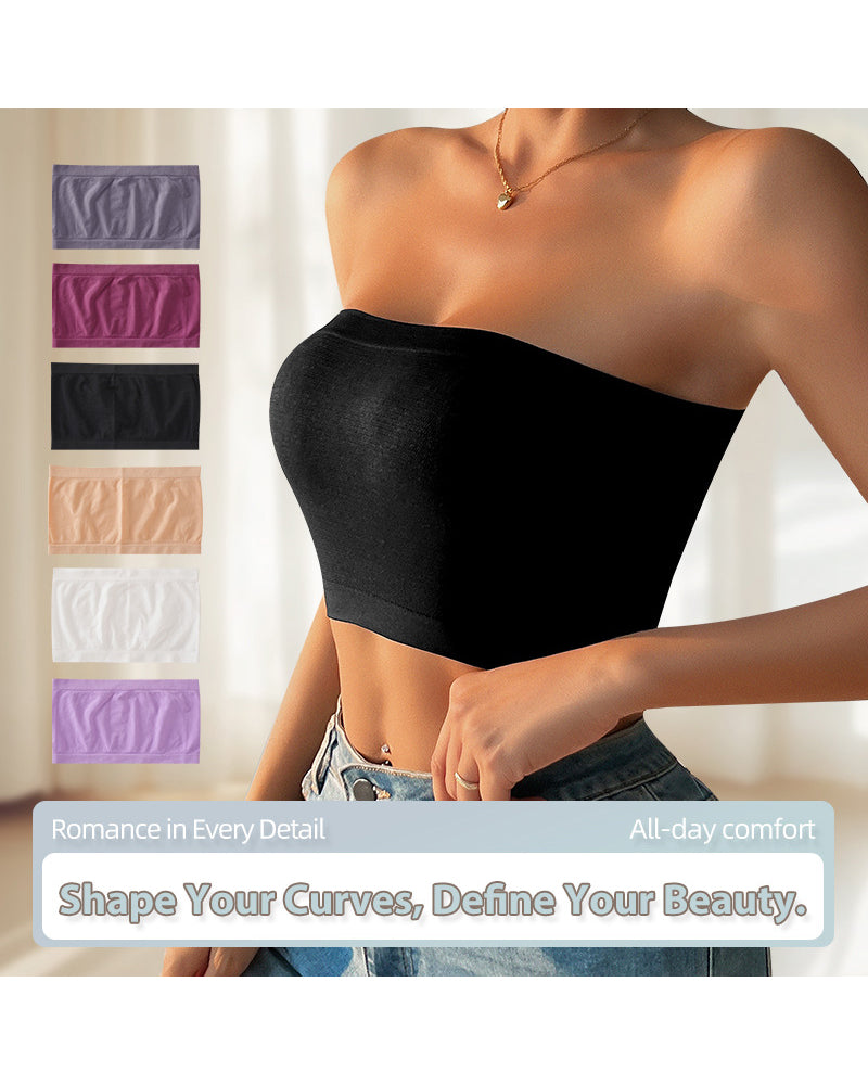 Strapless, bandeau, bralette, seamless, invisible, breathable, flattering back, anti-slip, comfortable women's lingerie