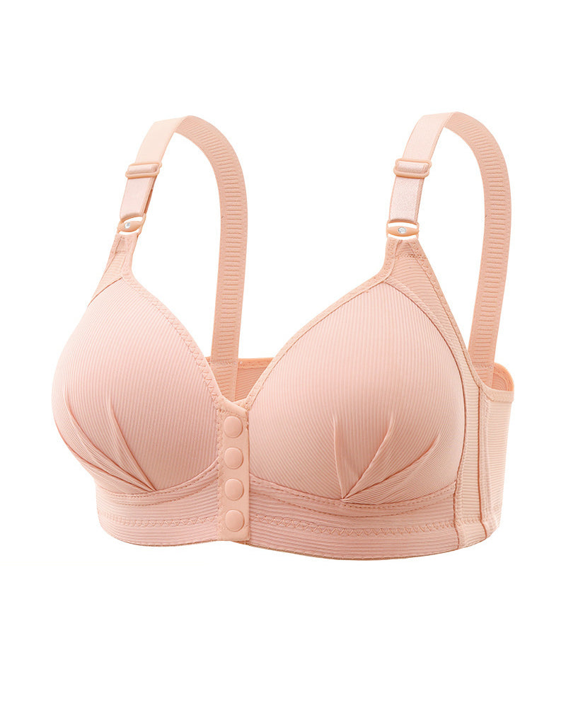 Plus Size Women's Lingerie Front-Closure Nursing Wire-Free Push-Up Side-Control Lightweight Cups