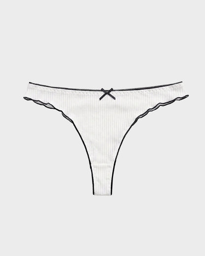 Women's Bow Low Waist Thong  Pack Ultra Soft Cotton（9 pack）