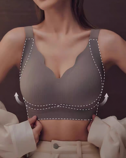 Large Size Litching Underwear Women's Large Chest Showy Small No-Rings Bra Gathering Side-Tucking Auxilary Breast Anti-Sagging Top Bra