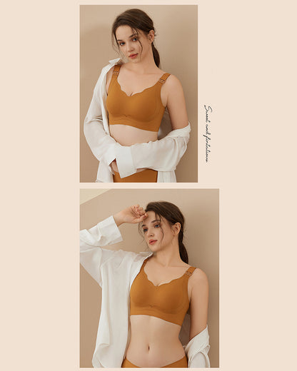 Nursing Bra Soft Support Wire-Free Anti-Sagging Large Cup Push-Up