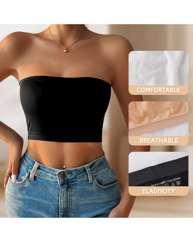 Strapless, bandeau, bralette, seamless, invisible, breathable, flattering back, anti-slip, comfortable women's lingerie