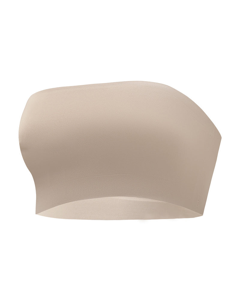 Plus Size Seamless Ice Silk Strapless Bra for Women Sheer Breathable Sexy Push-Up Strapless Lingerie for Women