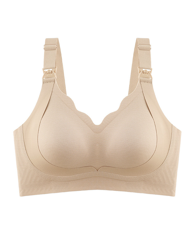 Maternity Nursing Bra Supportive, Anti-Sagging, Wire-Free Reduces Side Breast Bulge Postpartum Nursing Bra