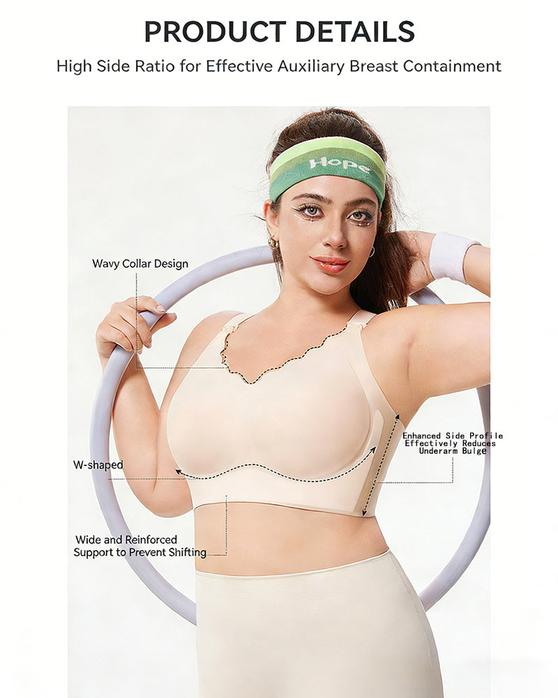 Plus-Size Women's Lingerie Seamless Minimizes Large Bust Push-Up & Lift Side Support Sculpted Back Sports