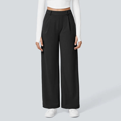 High-Waist Straight-Leg Work Pants Set