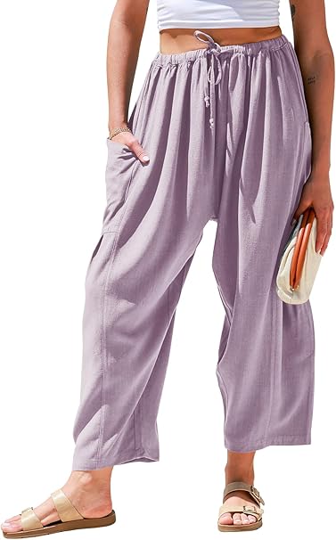 Women's Polyester Wide Leg Pants with Pockets