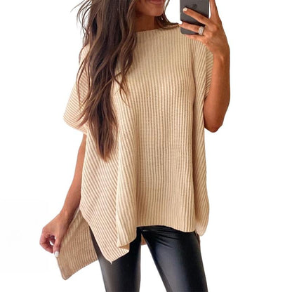 Women's Oversized Loose Round Neck Knitted Top