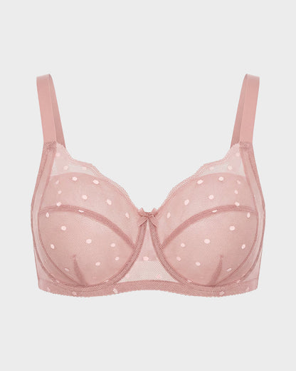 Polka Dot Lace Full-Coverage Minimizer Bra
