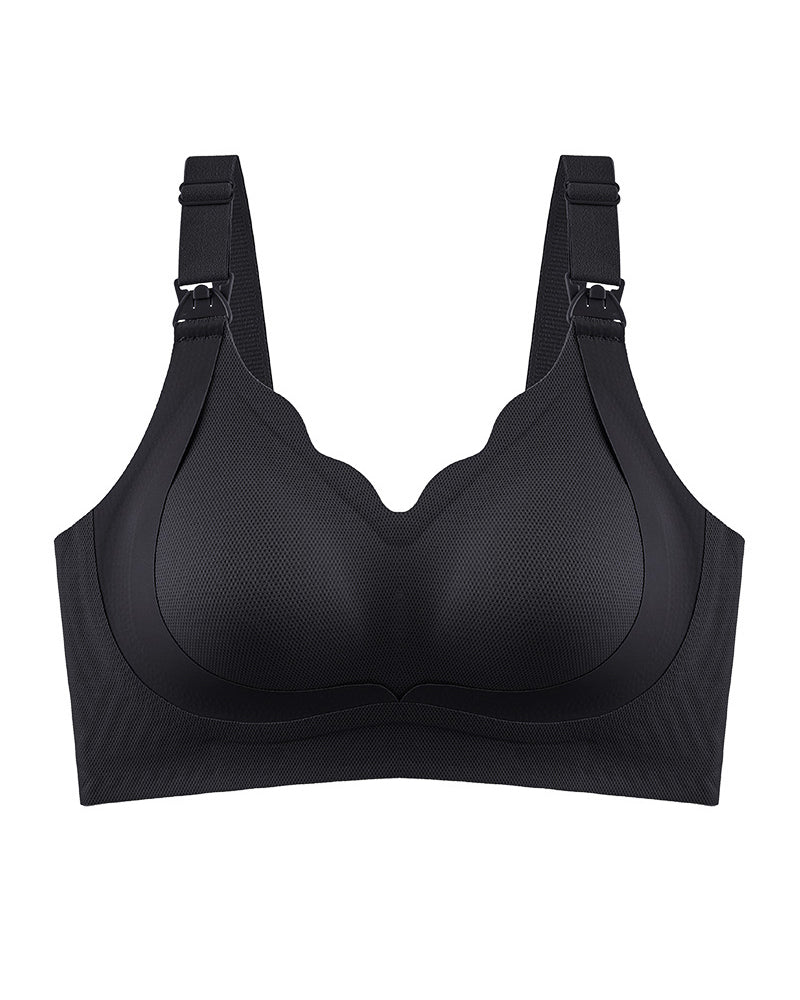 Maternity Nursing Bra Supportive, Anti-Sagging, Wire-Free Reduces Side Breast Bulge Postpartum Nursing Bra