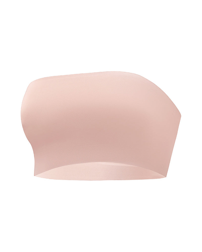 Plus Size Seamless Ice Silk Strapless Bra for Women Sheer Breathable Sexy Push-Up Strapless Lingerie for Women