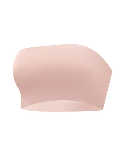 Plus Size Seamless Ice Silk Strapless Bra for Women Sheer Breathable Sexy Push-Up Strapless Lingerie for Women