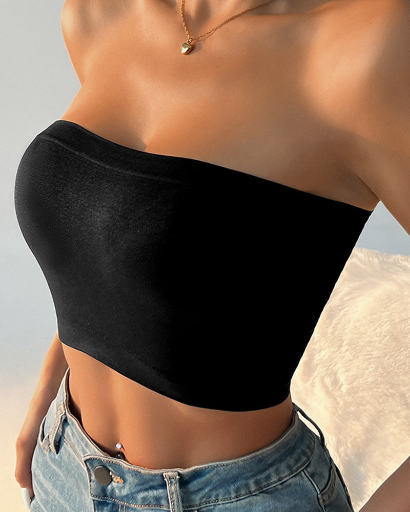 Strapless, bandeau, bralette, seamless, invisible, breathable, flattering back, anti-slip, comfortable women's lingerie