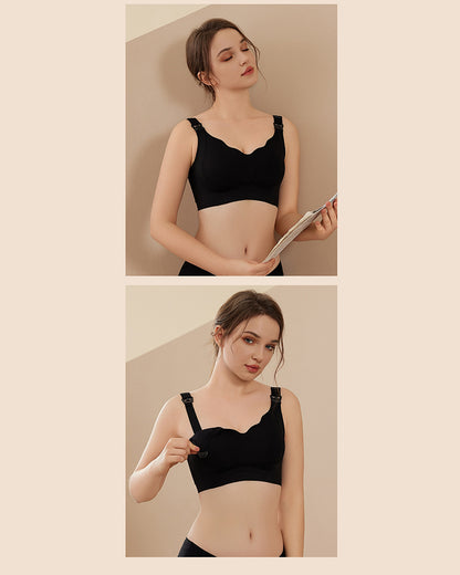 Nursing Bra Soft Support Wire-Free Anti-Sagging Large Cup Push-Up