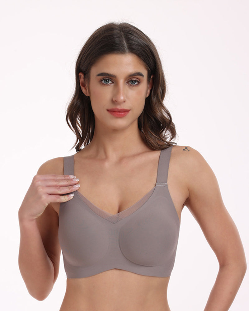 Traceless Soft Support Naked Feeling Fixed Cup Underwear Women's Push-up Pull-up Non-rimless Fixed Cup Comfortable Bra