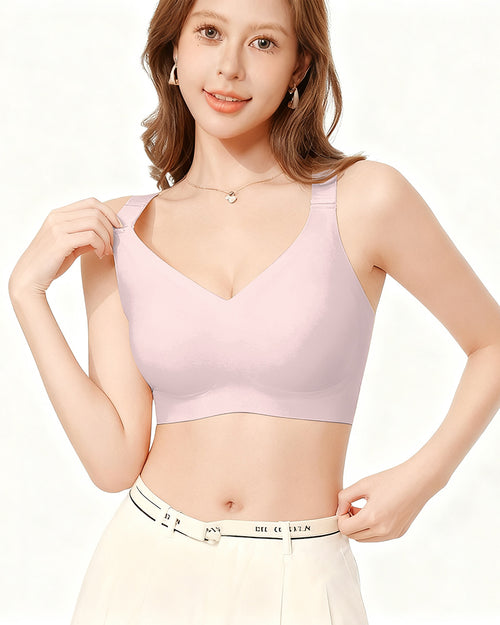 Large Size Traceless Underwear Women's Large Chest Showy Small Full Cup Anti-Sagging Para Breast Shaping Bra