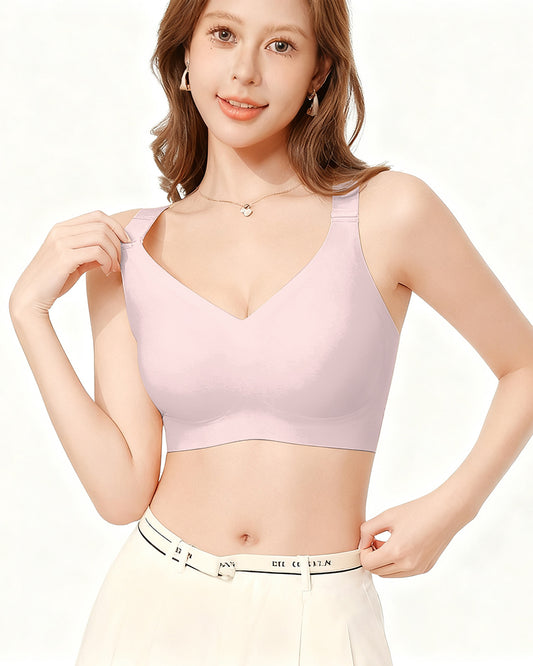 Large Size Traceless Underwear Women's Large Chest Showy Small Full Cup Anti-Sagging Para Breast Shaping Bra