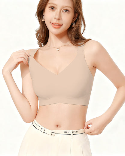 Large Size Traceless Underwear Women's Large Chest Showy Small Full Cup Anti-Sagging Para Breast Shaping Bra