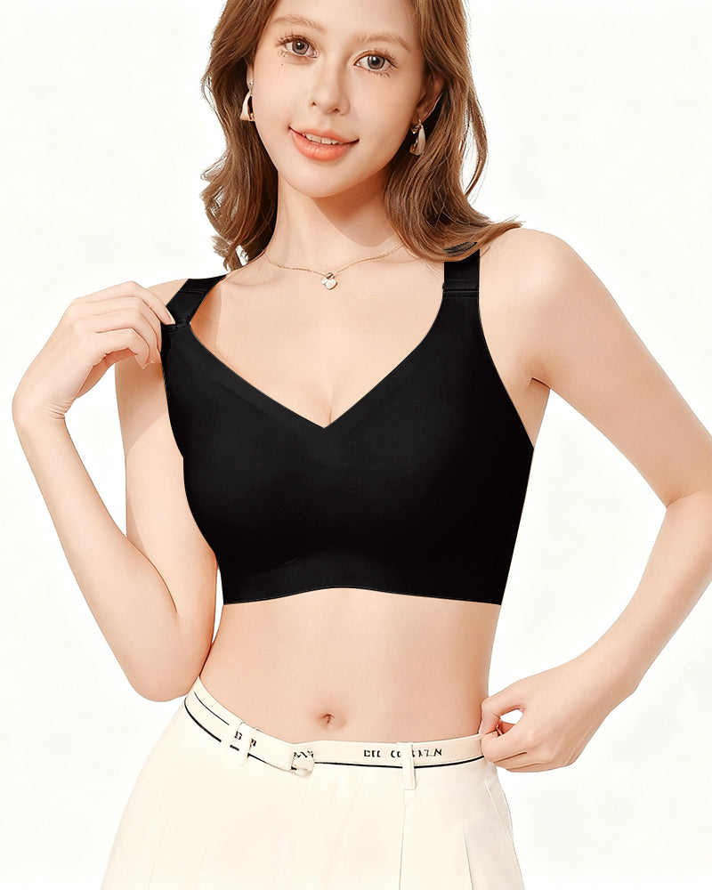 Large Size Traceless Underwear Women's Large Chest Showy Small Full Cup Anti-Sagging Para Breast Shaping Bra