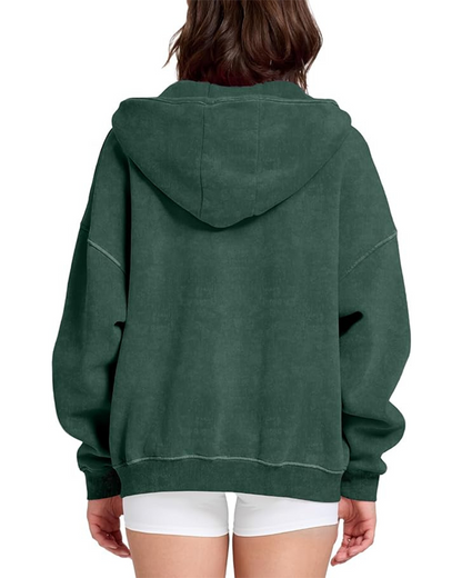Oversized Unisex Acid Wash Zip Hoodie