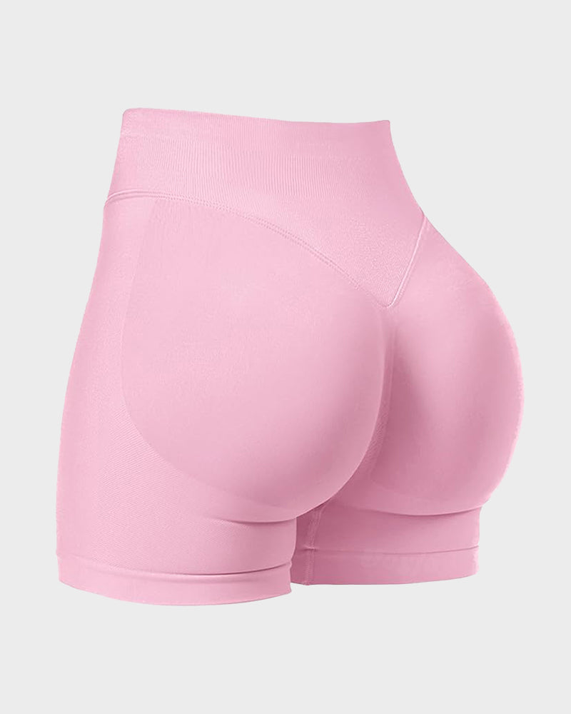Sculpting High-Waist Seamless Shorts with Scrunch Butt Lift