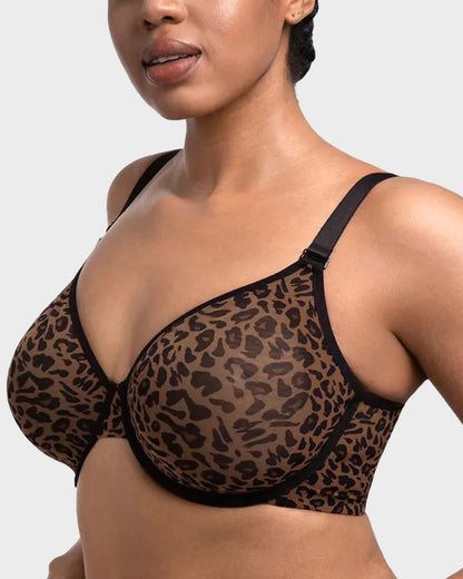 Sexy Sheer Zebra Mesh Underwire Bra