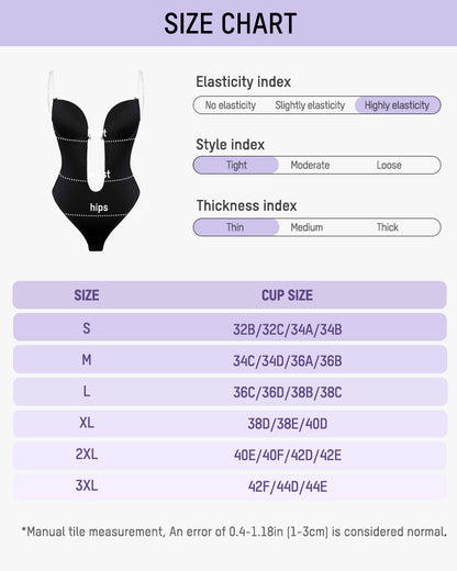 Strapless U Plunge Thong Bodysuit