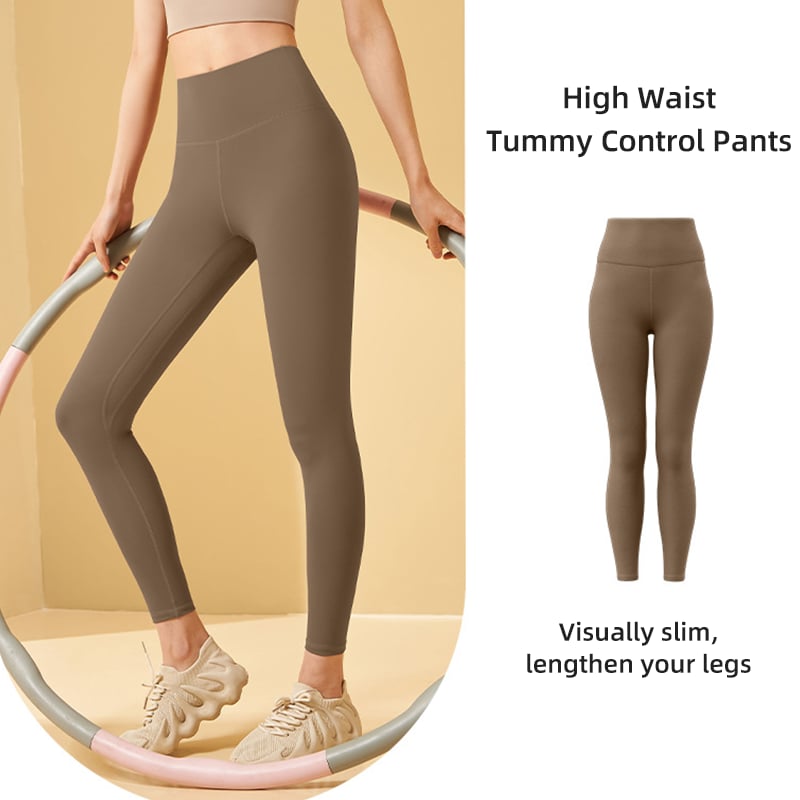 High-waisted tummy-controlling and body-shaping training leggings