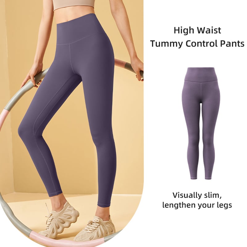High-waisted tummy-controlling and body-shaping training leggings