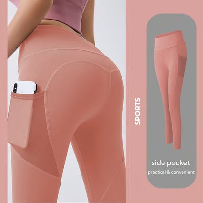 High-waisted tummy-controlling and body-shaping training leggings