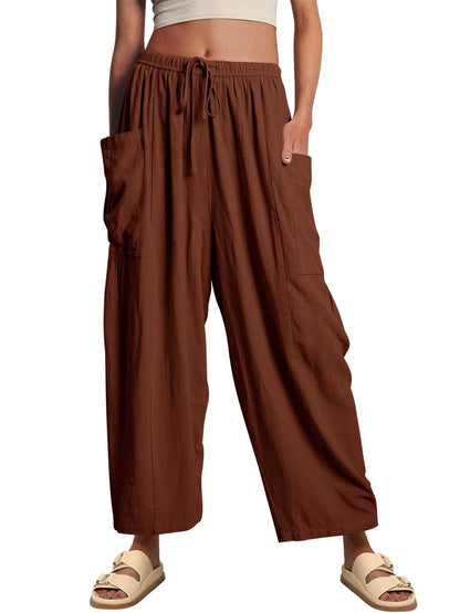 Women's Linen Casual Wide Leg Pants