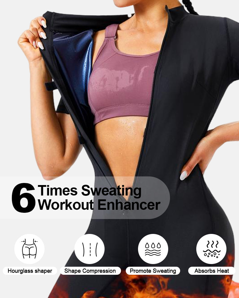 Women's Full Body Sauna Suit for Waist Training and Belly Fat Workouts